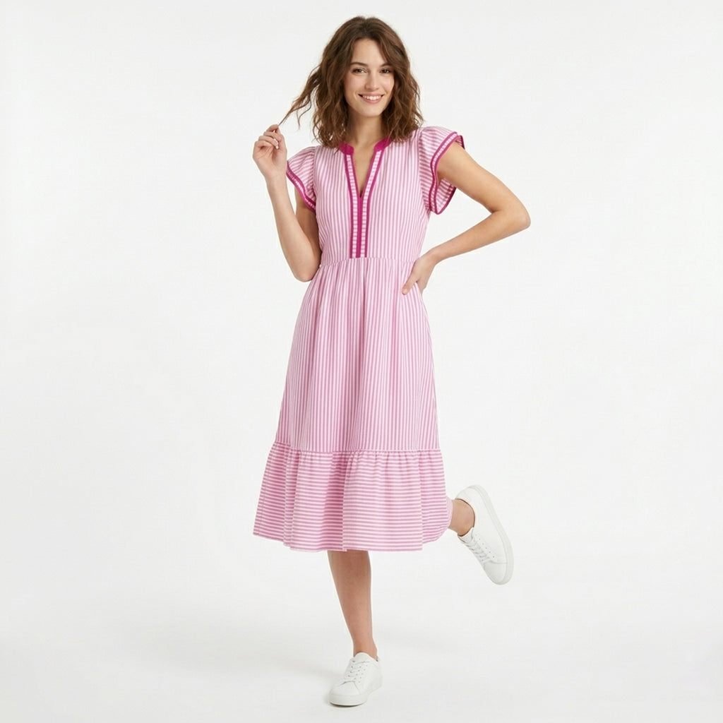 Veloire | Cotton A-Line Midi Dress for Women