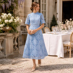 Veloire | Robe d'été midi en dentelle pour femmes