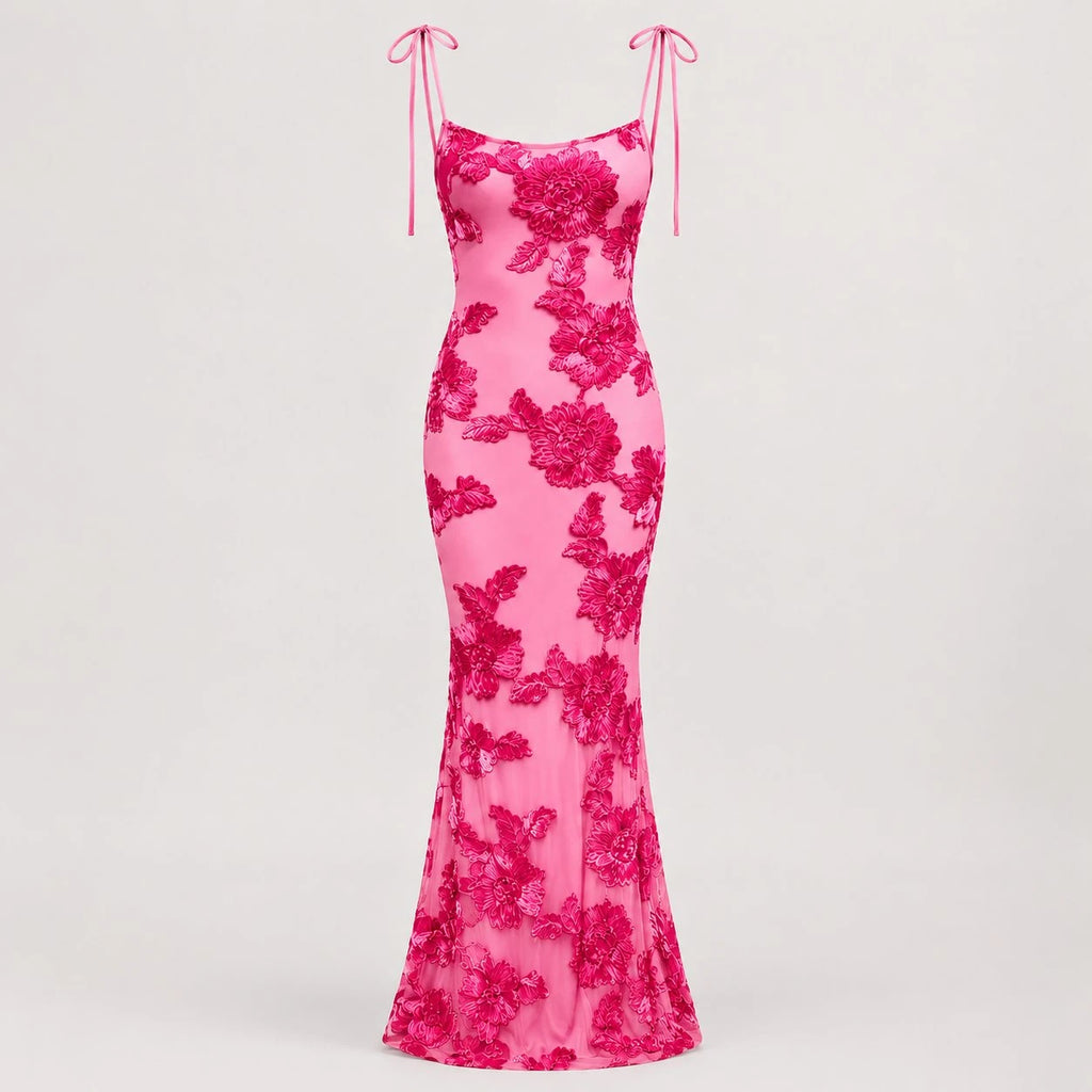 Women's Floral Fishtail Maxi Dress  Summer Occasion