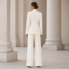 Veste à col montant deux pièces pour femmes avec pantalon large