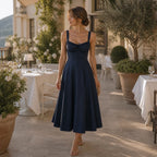 Robe midi A-line à corset pour femmes été