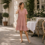 Robe mini à volants pour femmes, décolleté en V, été décontracté