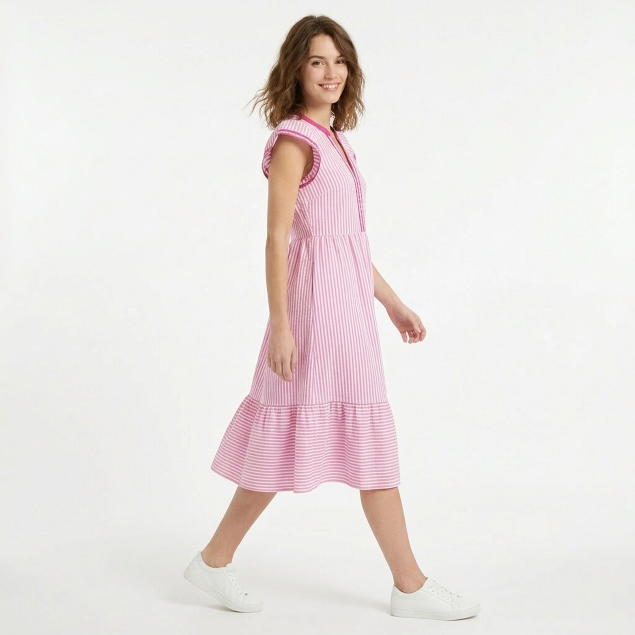 Veloire | Cotton A-Line Midi Dress for Women