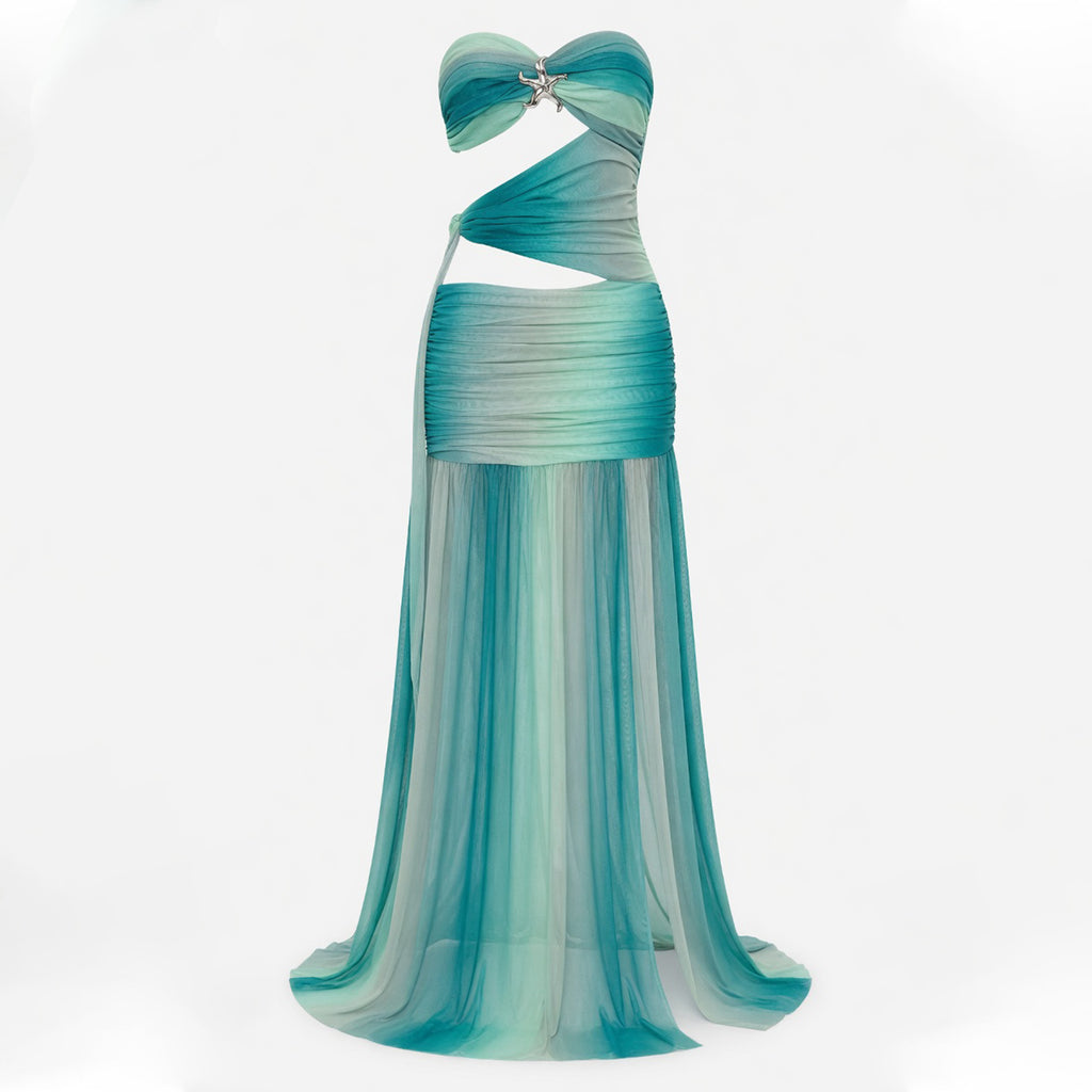 Robe Maxi Élastique Sans Bretelles Élégante pour Femmes
