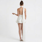 Women's One-Shoulder Satin Mini Dress Cocktail