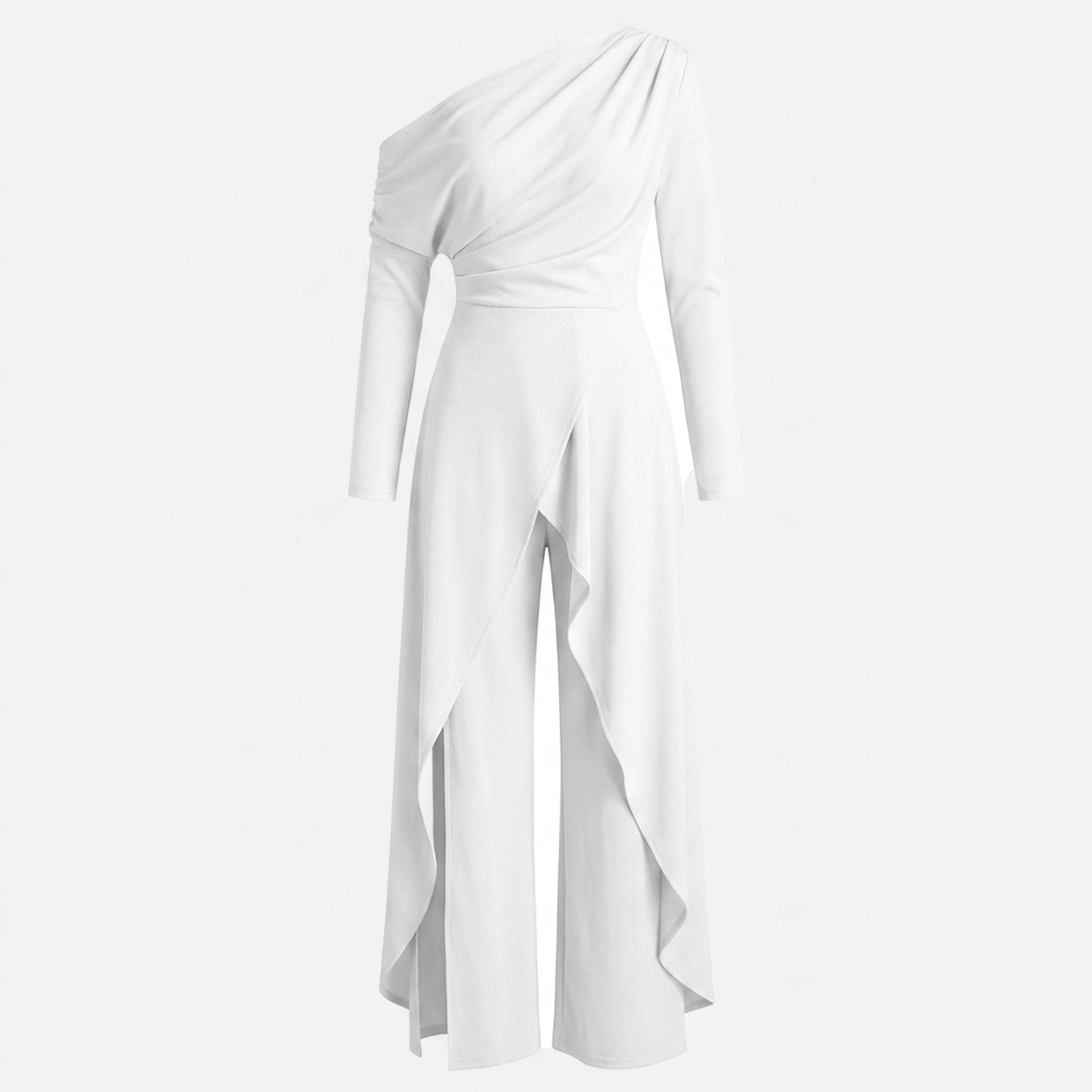 Women's One-Shoulder Draped Jumpsuit for Summer