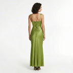 Robe maxi à fronces à décolleté carré pour invitées de mariage