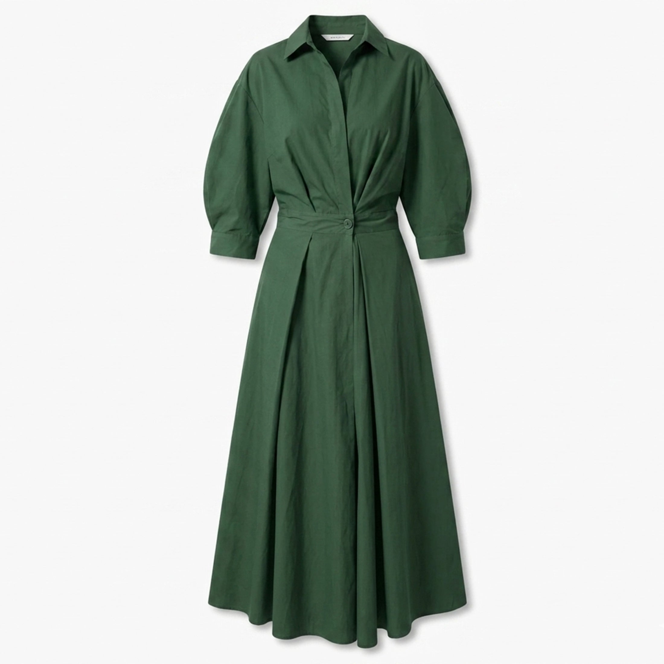 Women's Belted Button Front Maxi Dress Summer