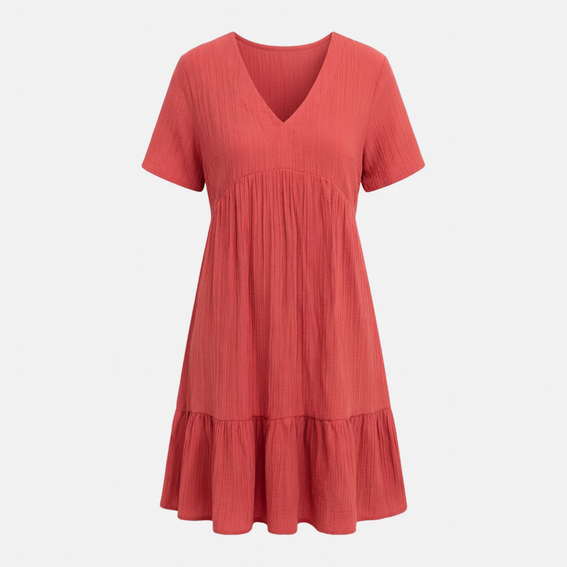 Veloire | Cotton Summer V-Neck Beach Dress for Women