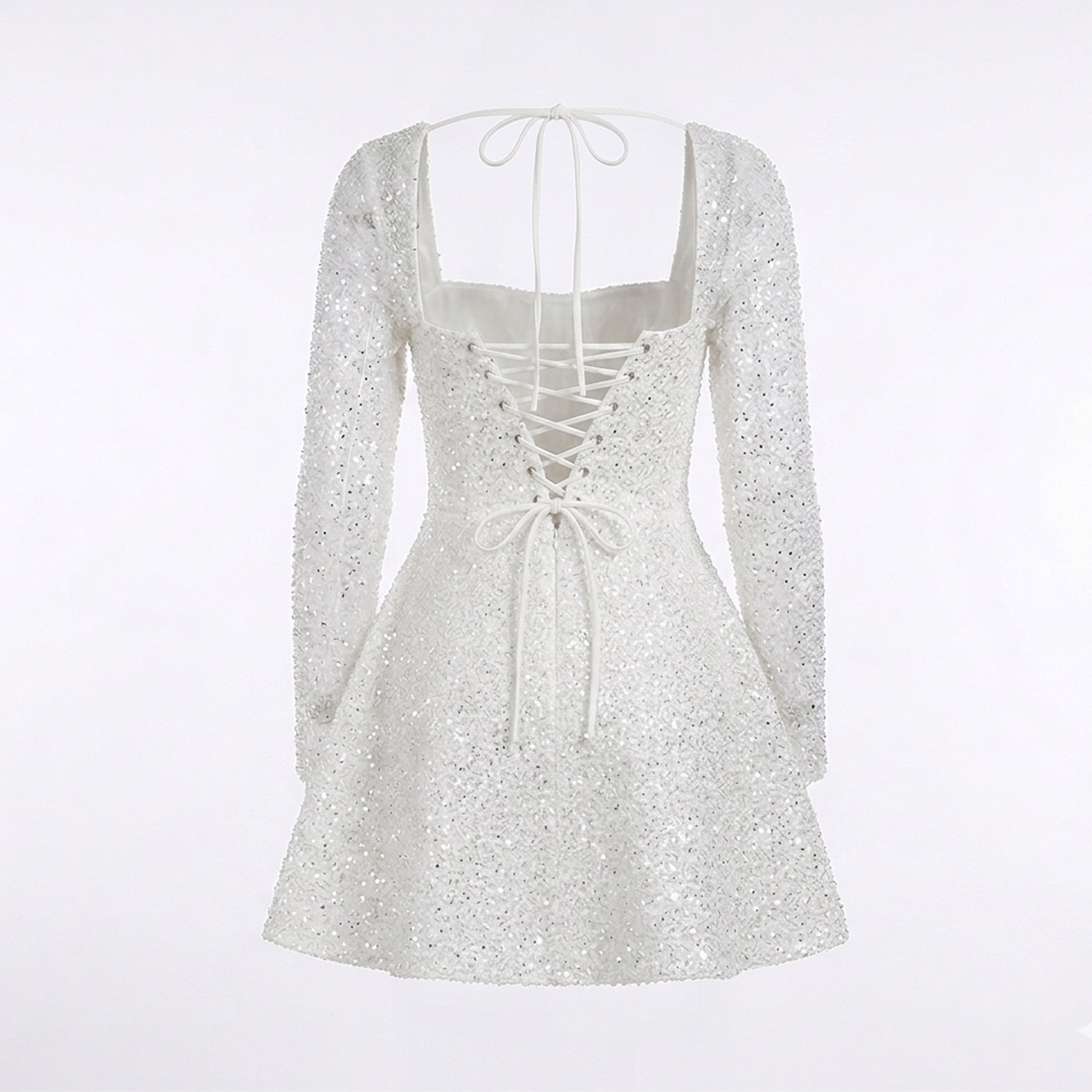 Women's Square Neck Shimmer Mini Occasion Dress