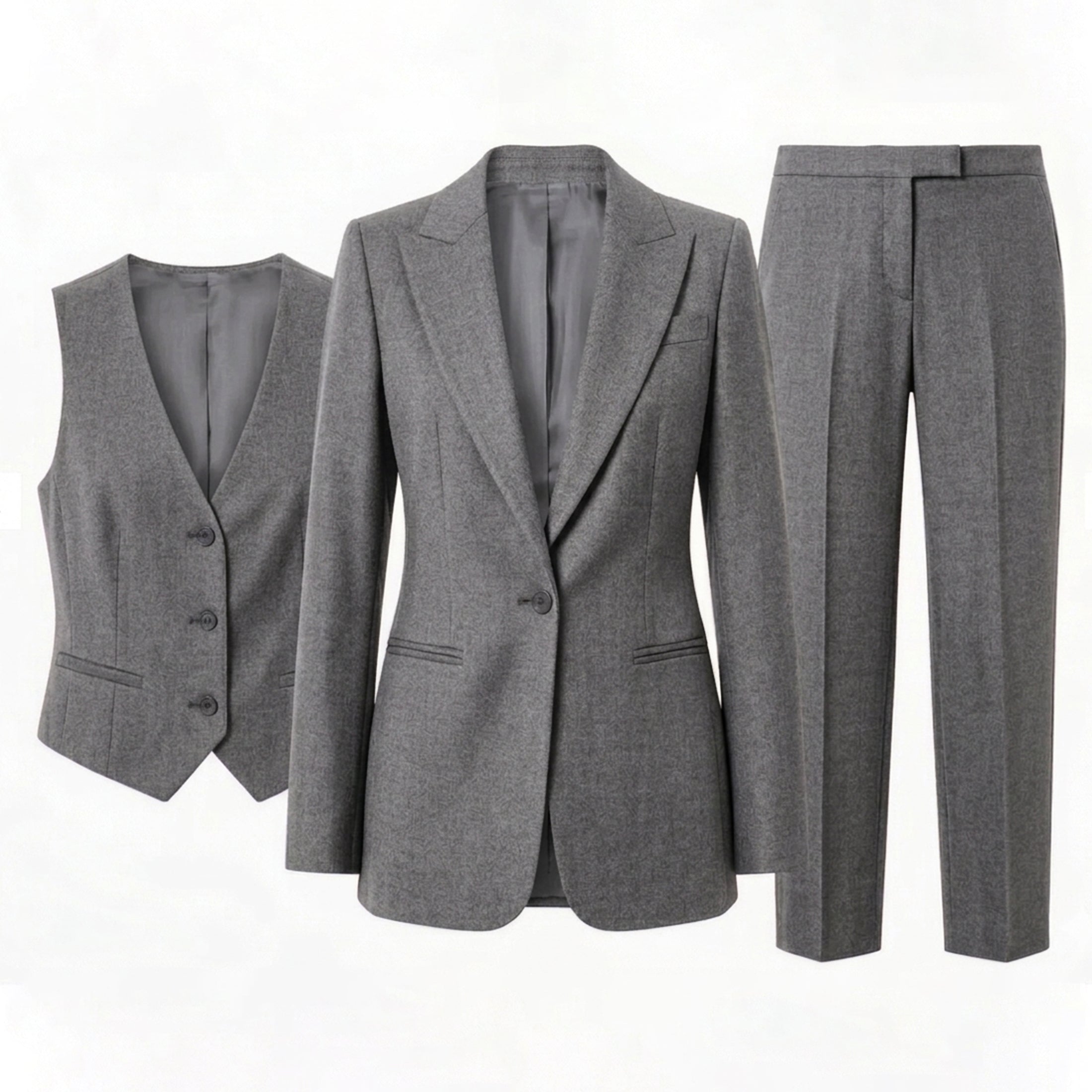 Women's Tailored Blazer Trousers 3 Piece Suit