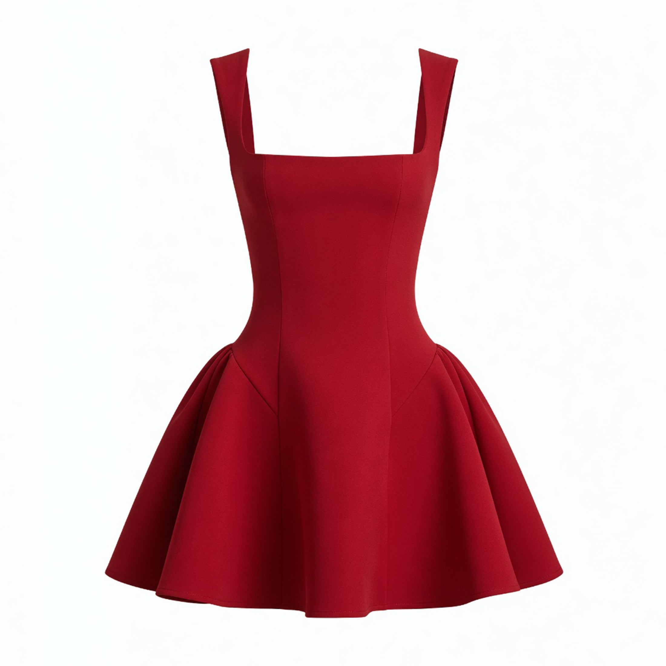 Elegant Square Neck A-Line Mini Dress Women's