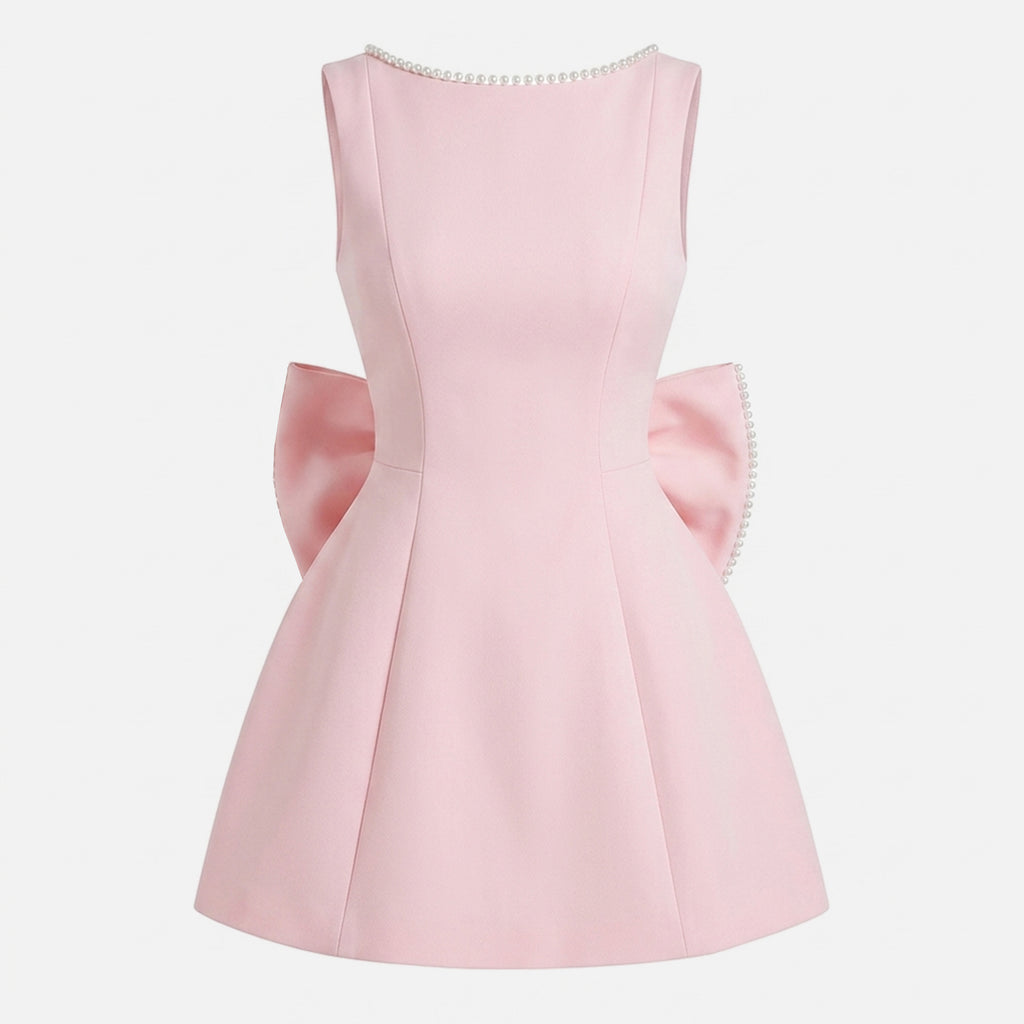 Robe de mariée sans manches à dos en nœud pour femmes