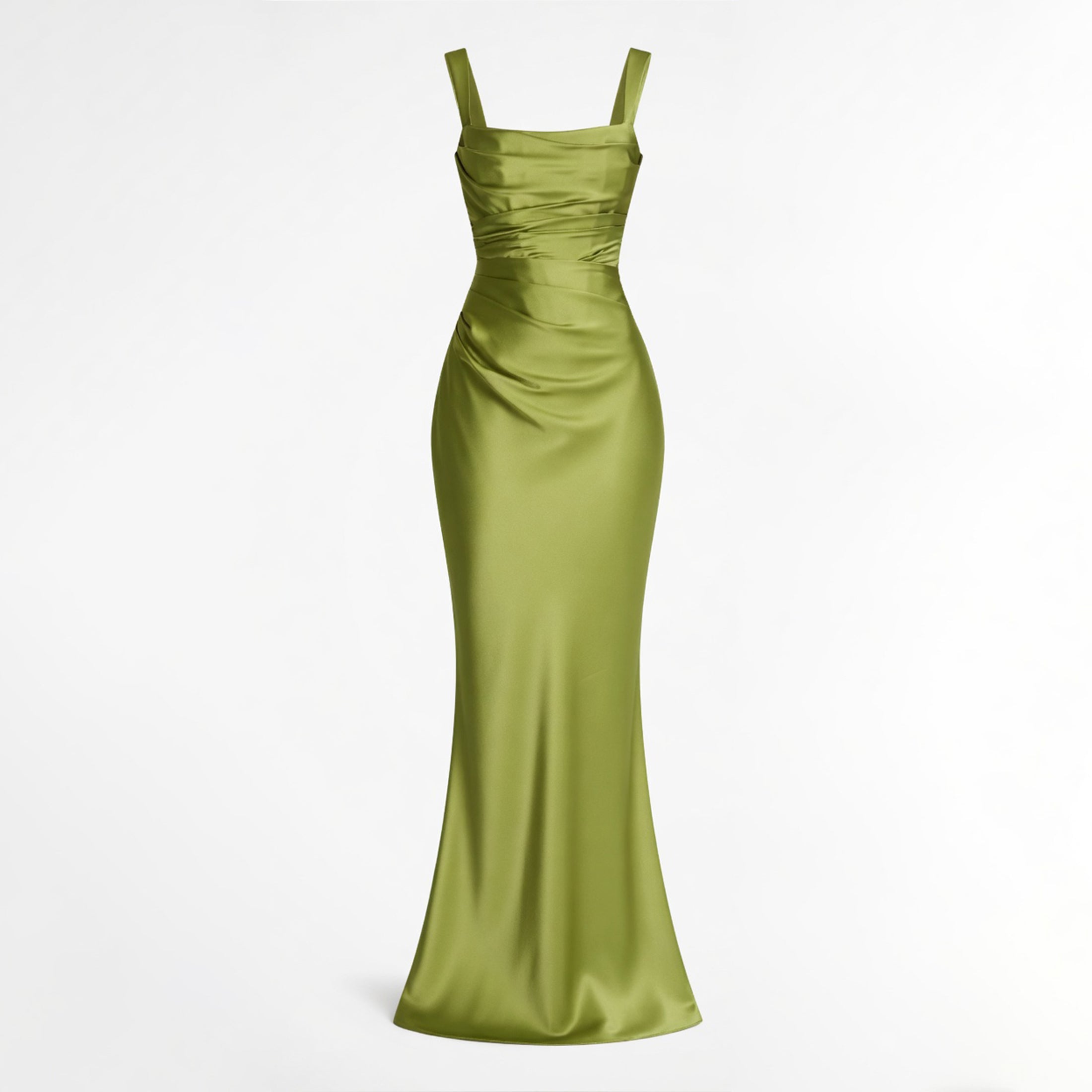 Robe maxi à fronces à décolleté carré pour invitées de mariage