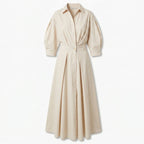 Women's Belted Button Front Maxi Dress Summer