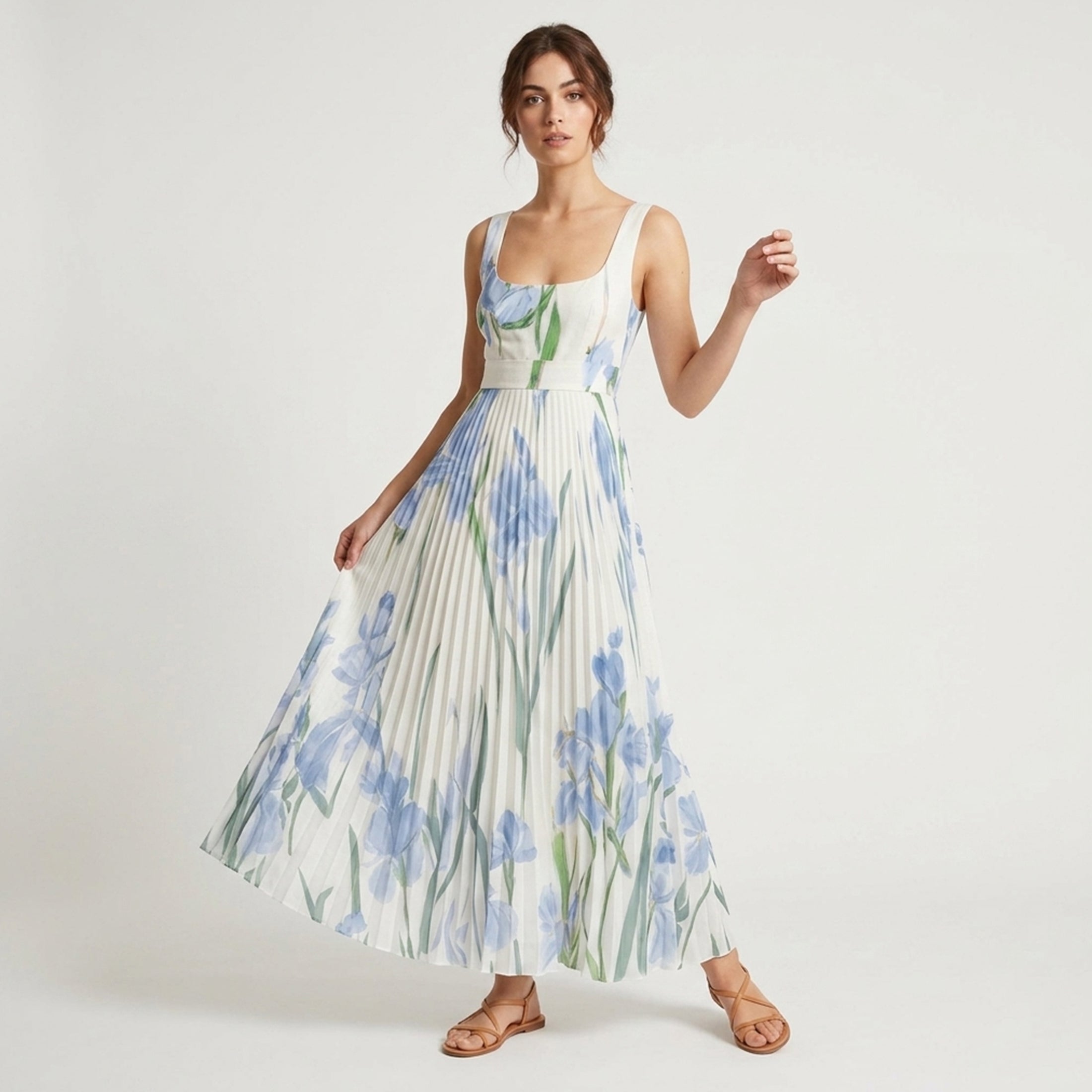 Veloire | Robe longue sans manches à fleurs pour femmes