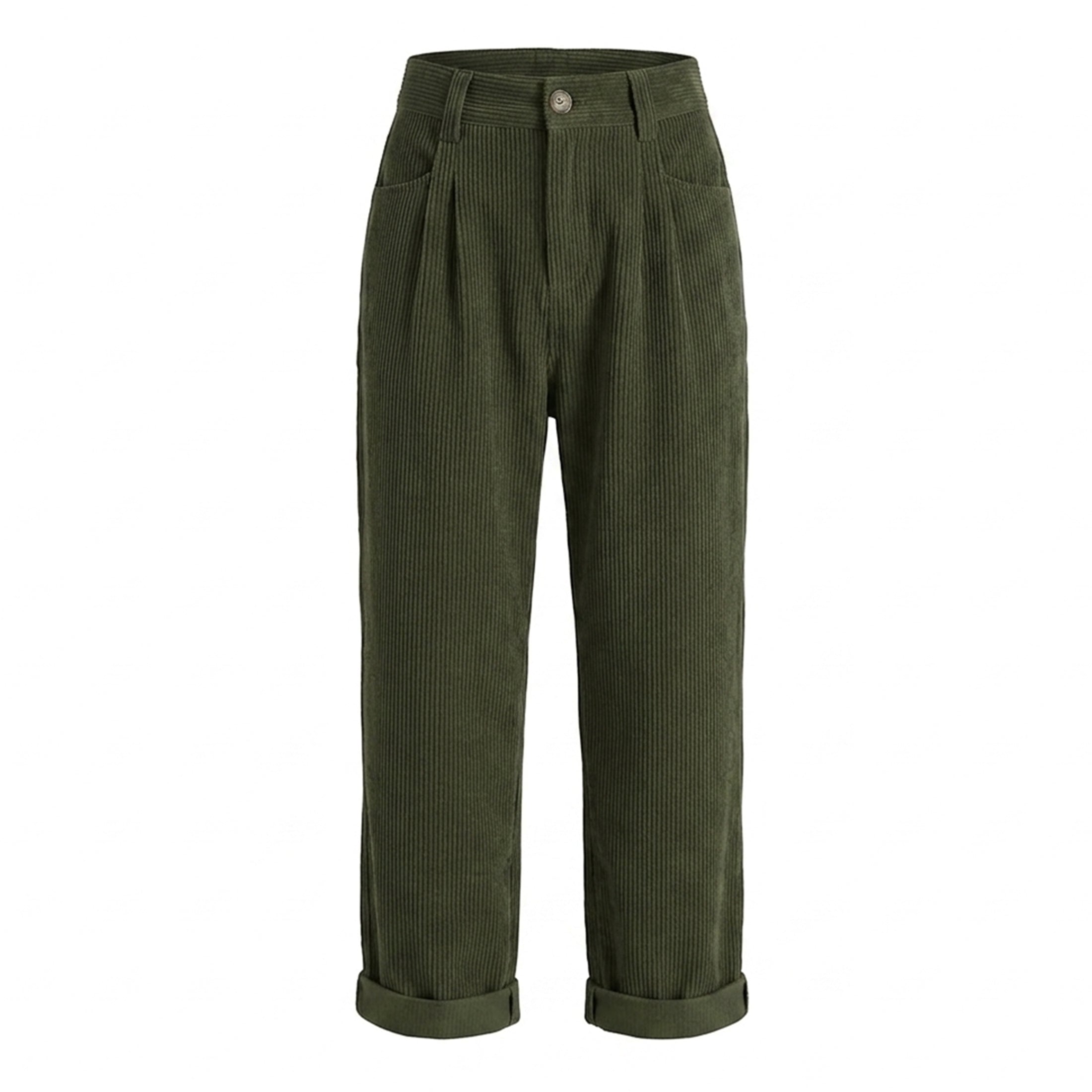 Veloire | Women's Trousers Corduroy High Waist Pants