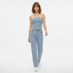 Women's Strapless Crystal Trouser Set Cocktail
