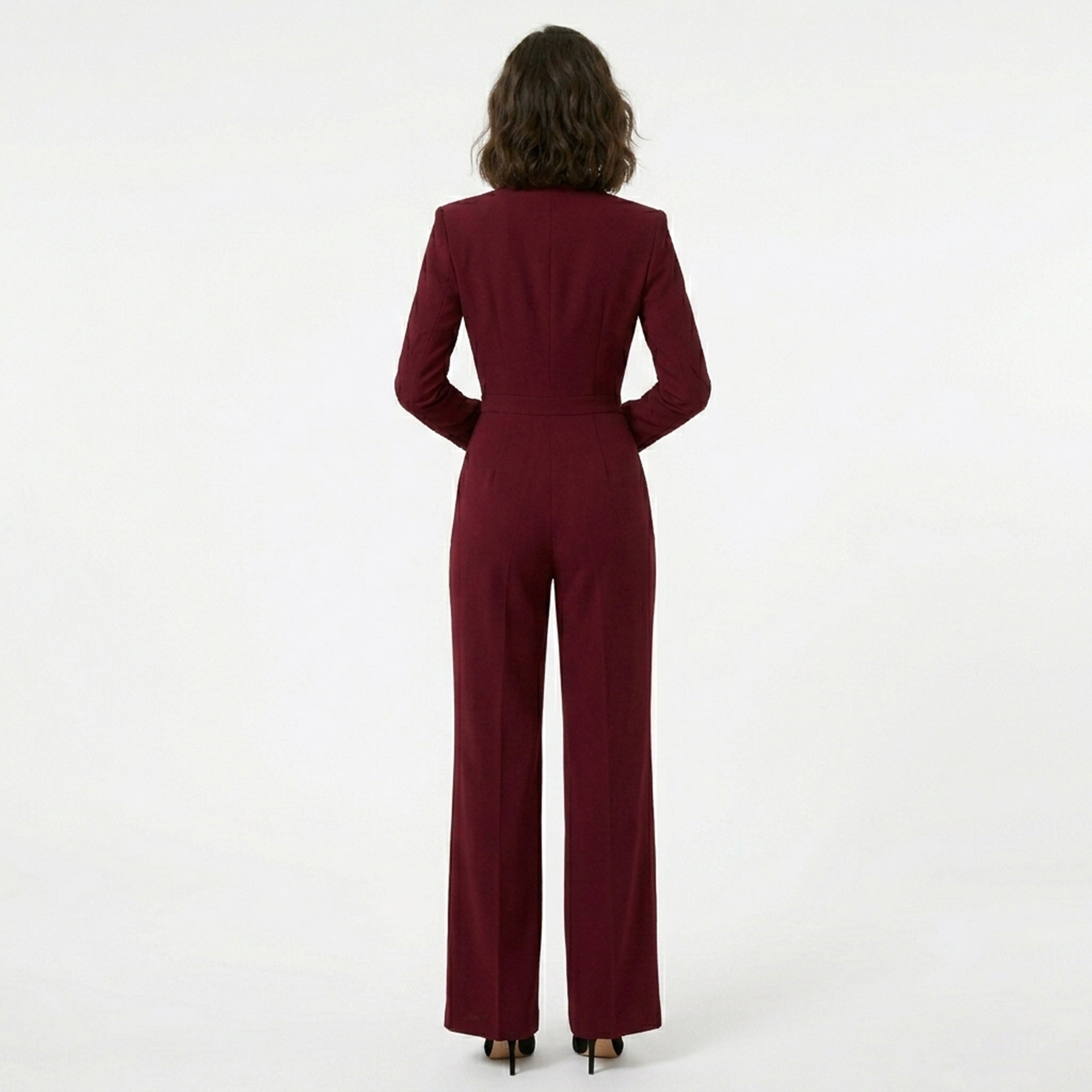 Veloire | Combinaison Femme Col V Manches Longues Pantalon Large