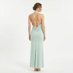 Elegant Halter Neck Ruched Maxi Dress Women's