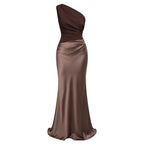 Veloire | Maxi Dress One Shoulder Pleated Dress