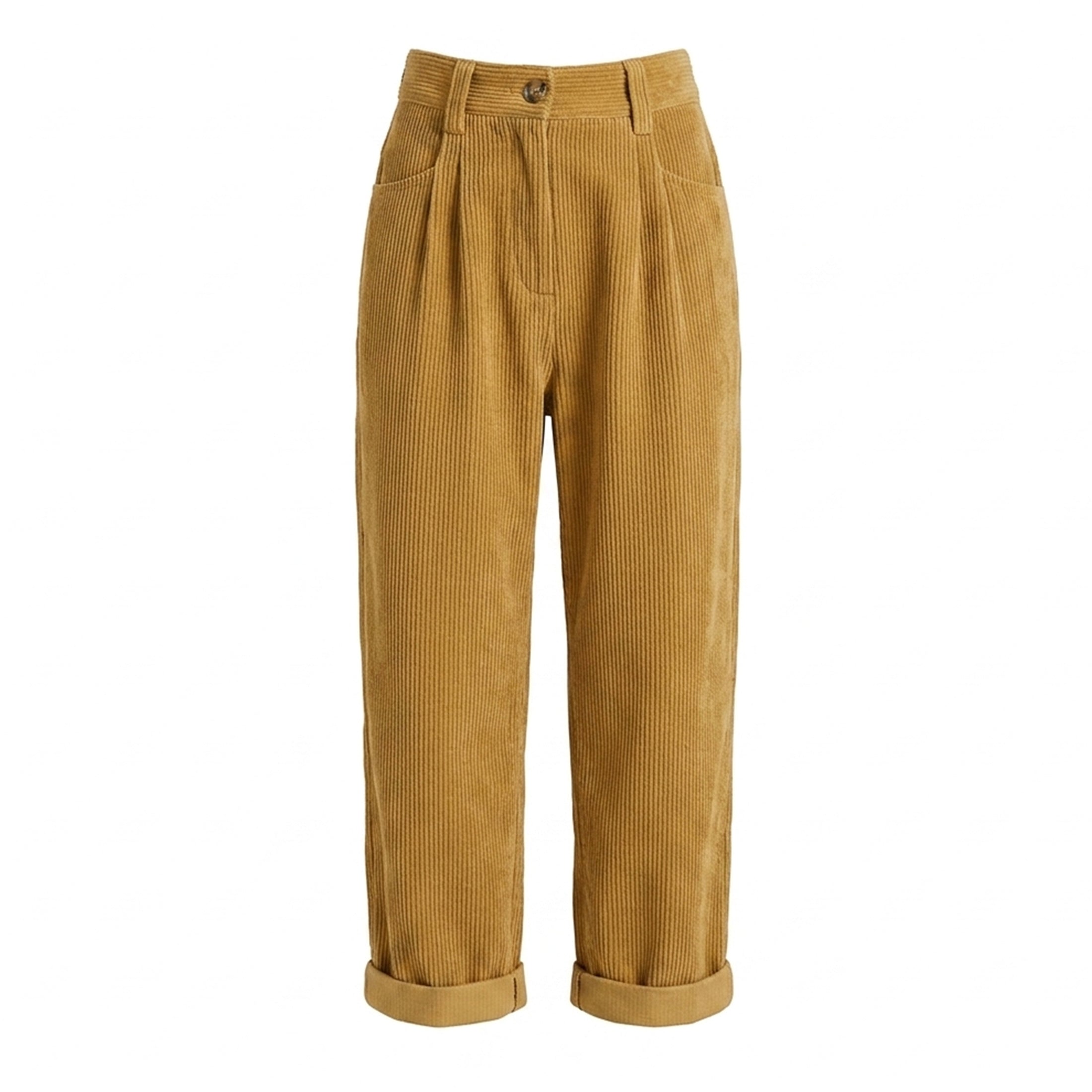 Veloire | Women's Trousers Corduroy High Waist Pants