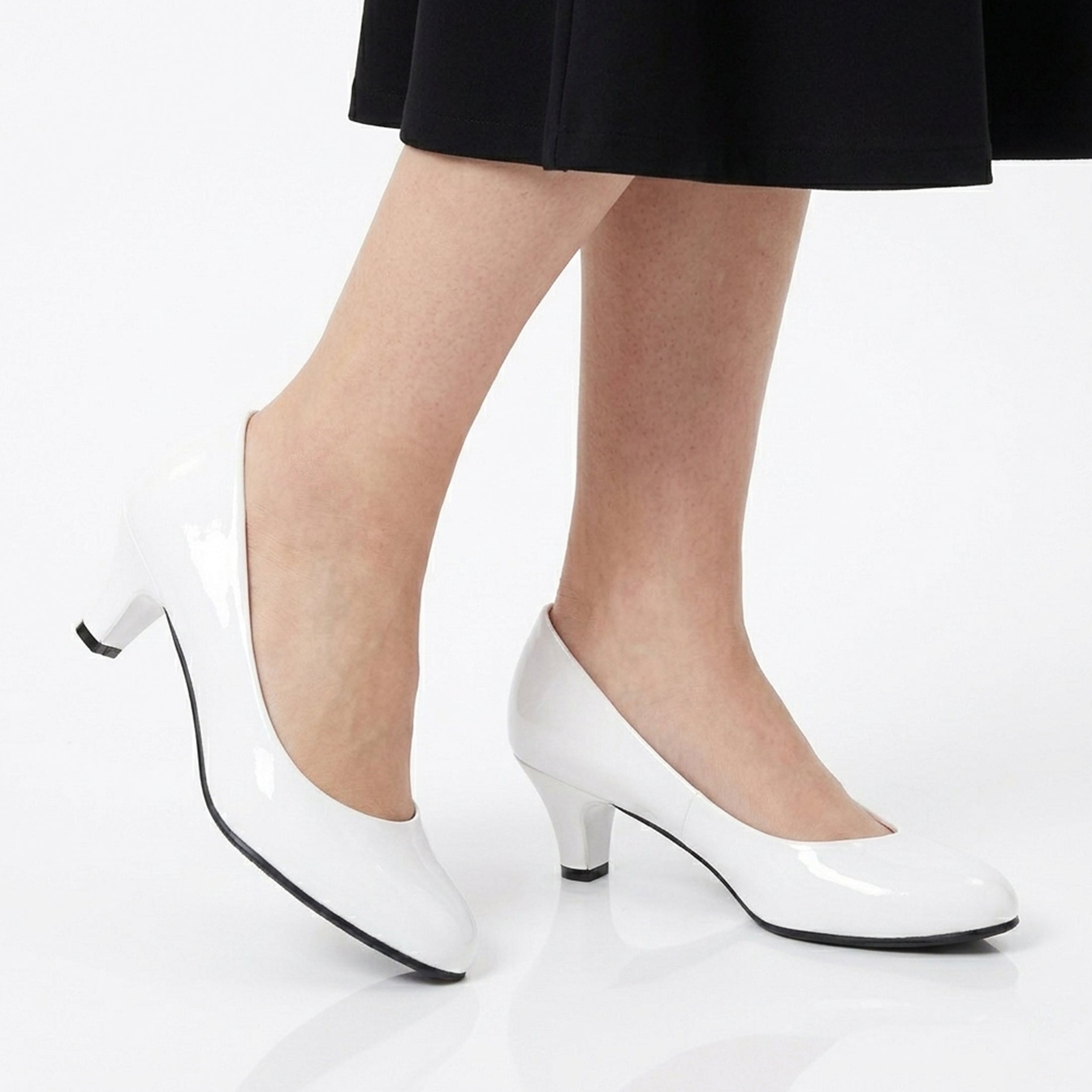 Escarpins en cuir à talon moyen pour femmes
