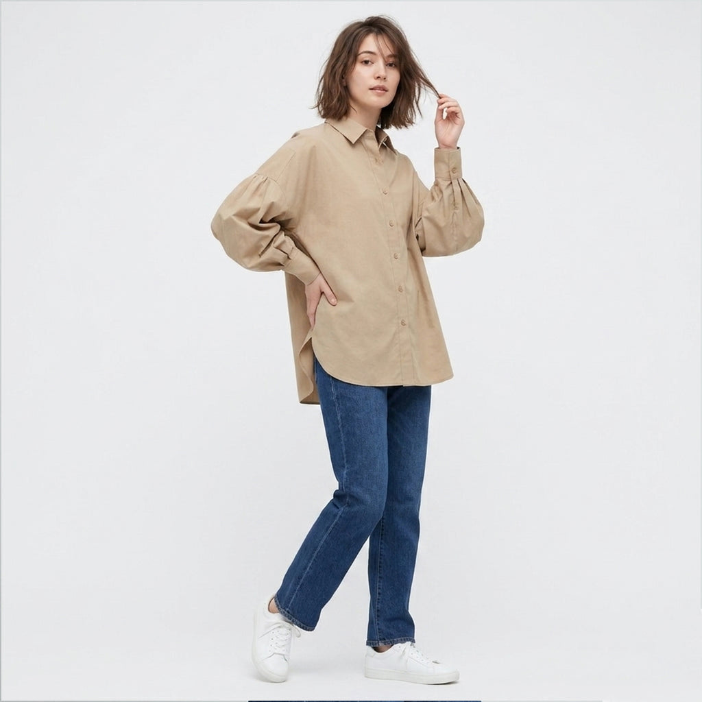 Women's Oversized Puff Sleeve Blouse Summer Casual