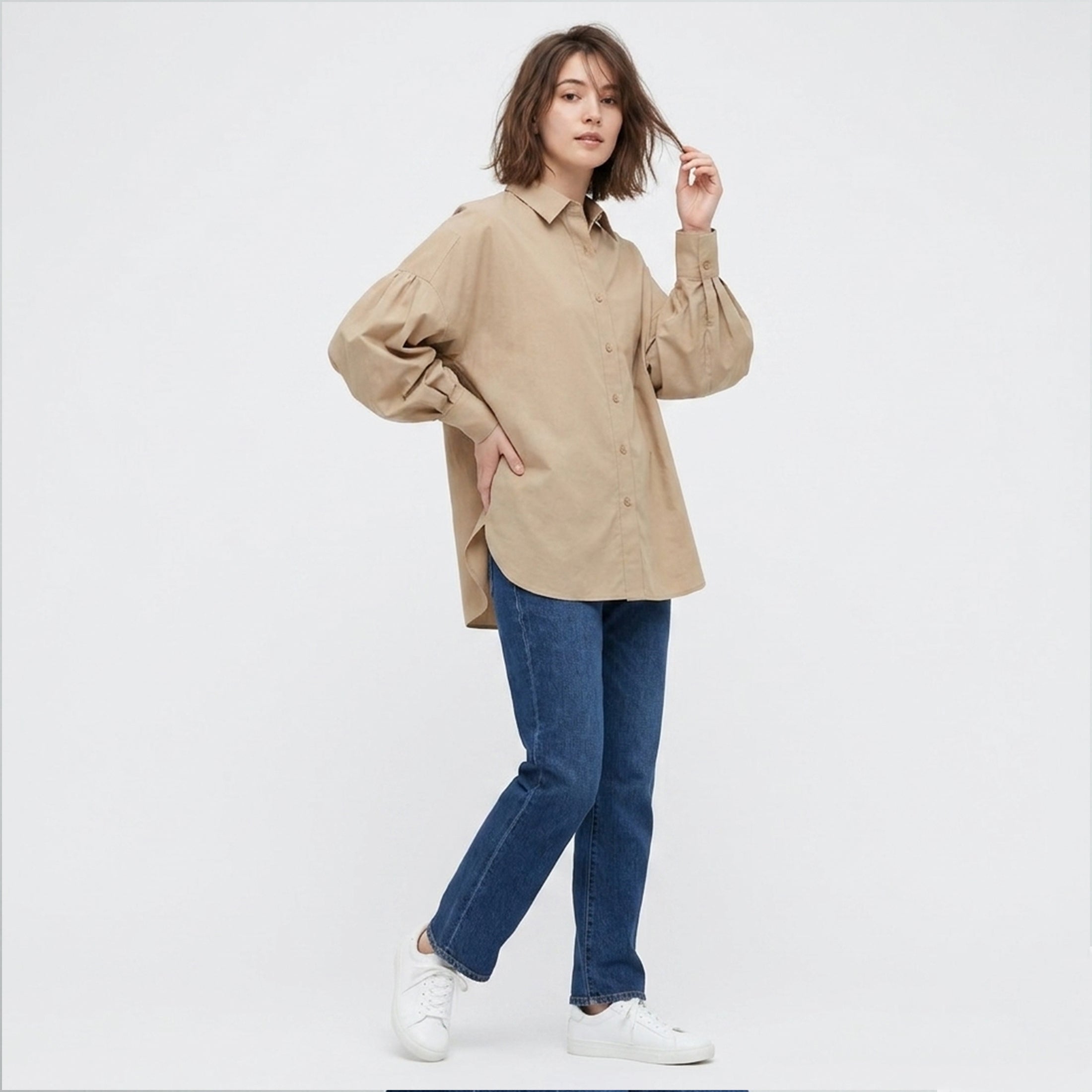 Women's Oversized Puff Sleeve Blouse Summer Casual