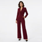 Veloire | Combinaison Femme Col V Manches Longues Pantalon Large