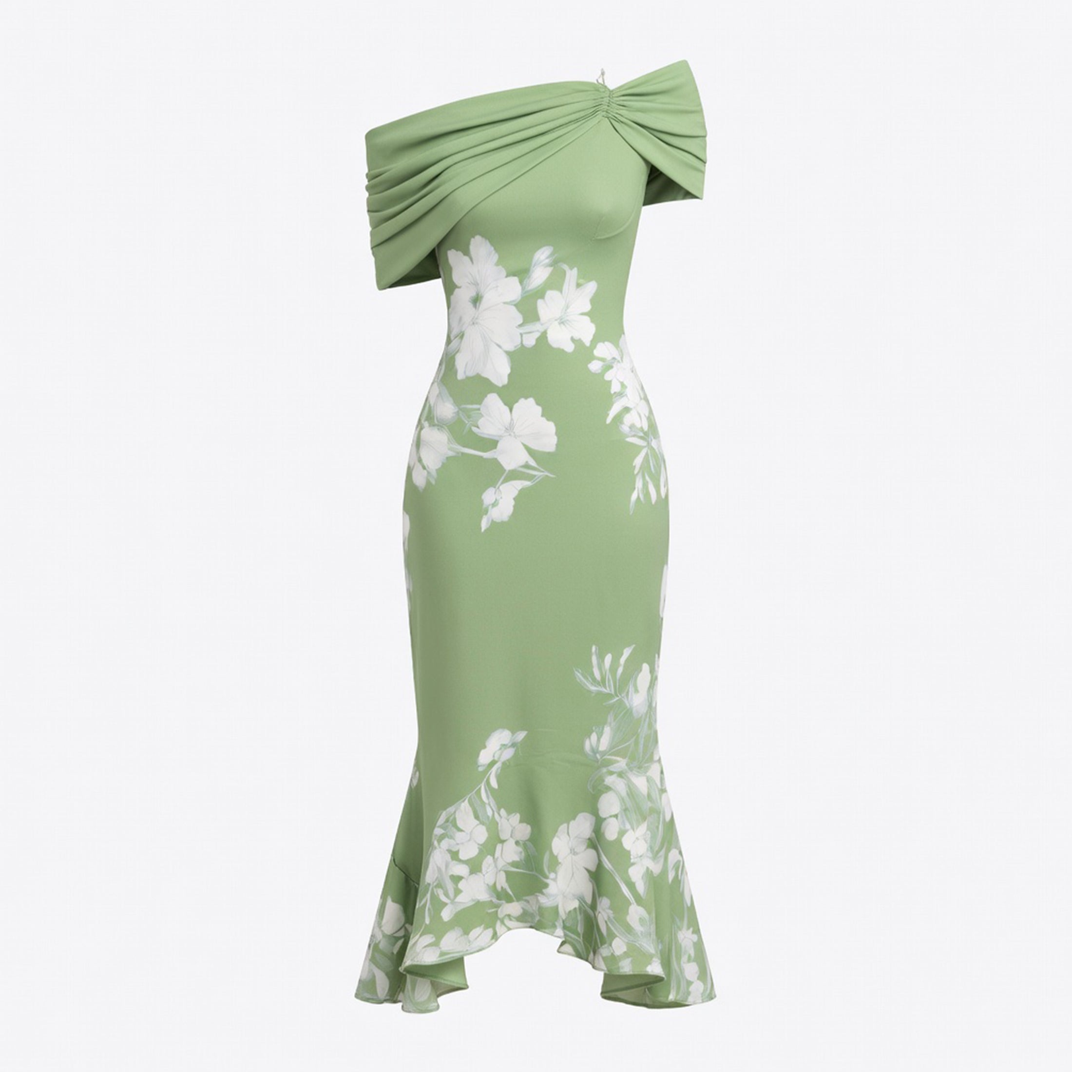 Robe midi élégante à épaules dénudées pour femmes