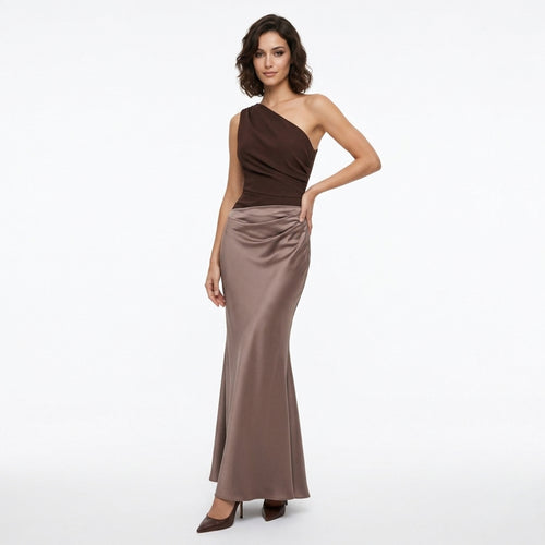 Veloire | Maxi Dress One Shoulder Pleated Dress