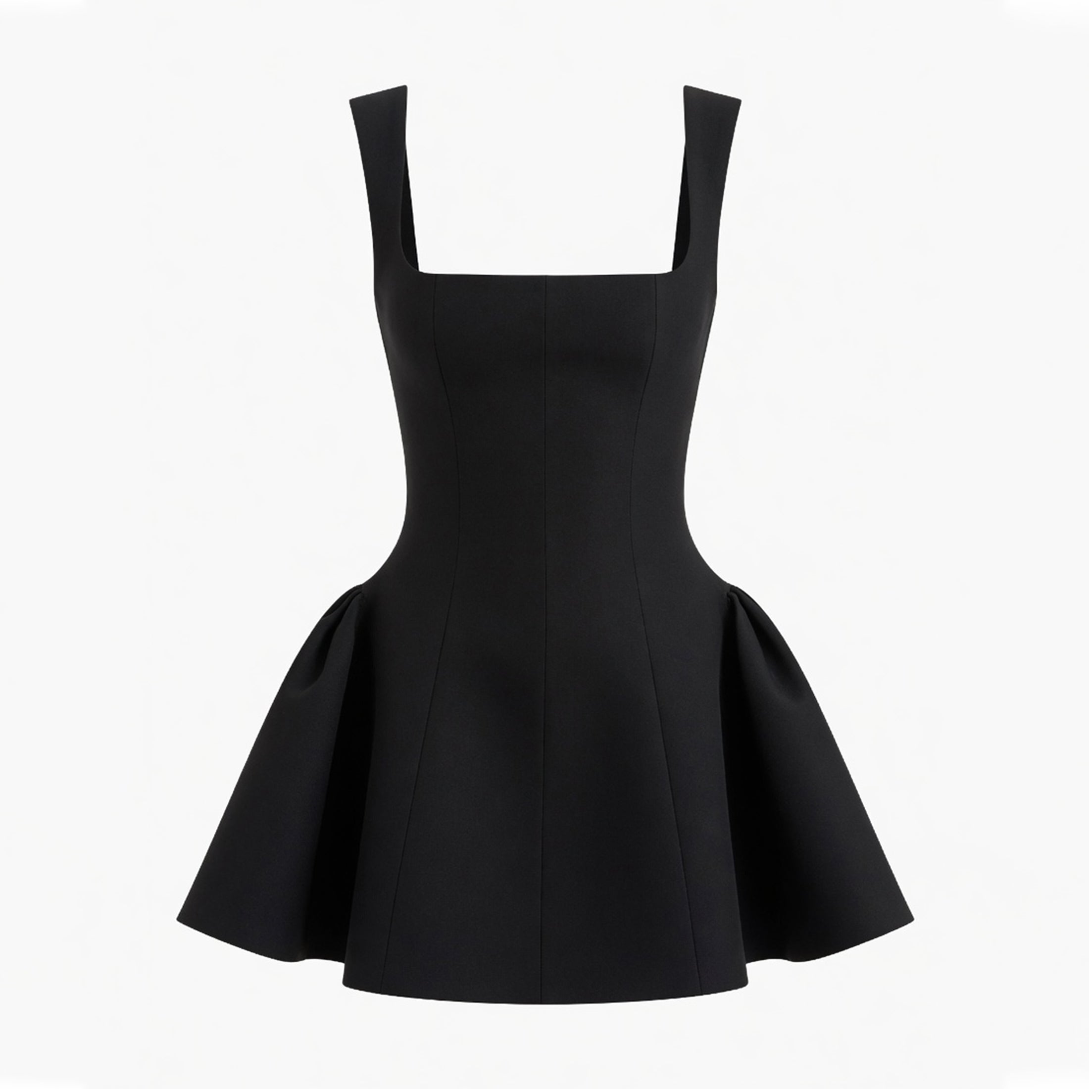 Elegant Square Neck A-Line Mini Dress Women's
