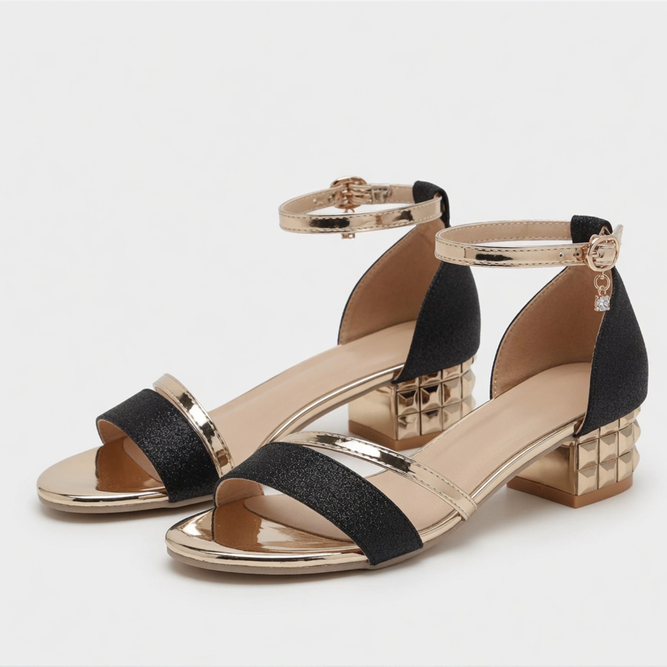 Veloire | Women's Leather Low Heel Buckle Sandals