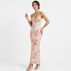 Spaghetti Strap Floral Maxi Dress for Summer Events