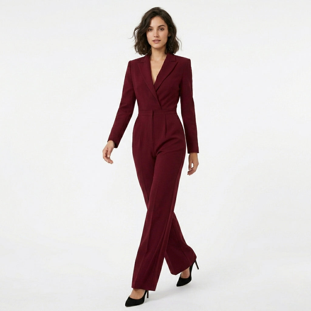 Veloire | Combinaison Femme Col V Manches Longues Pantalon Large