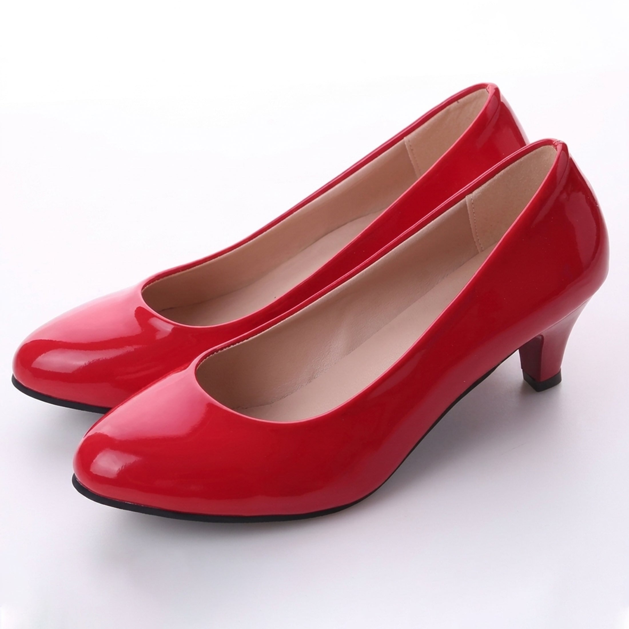 Escarpins en cuir à talon moyen pour femmes