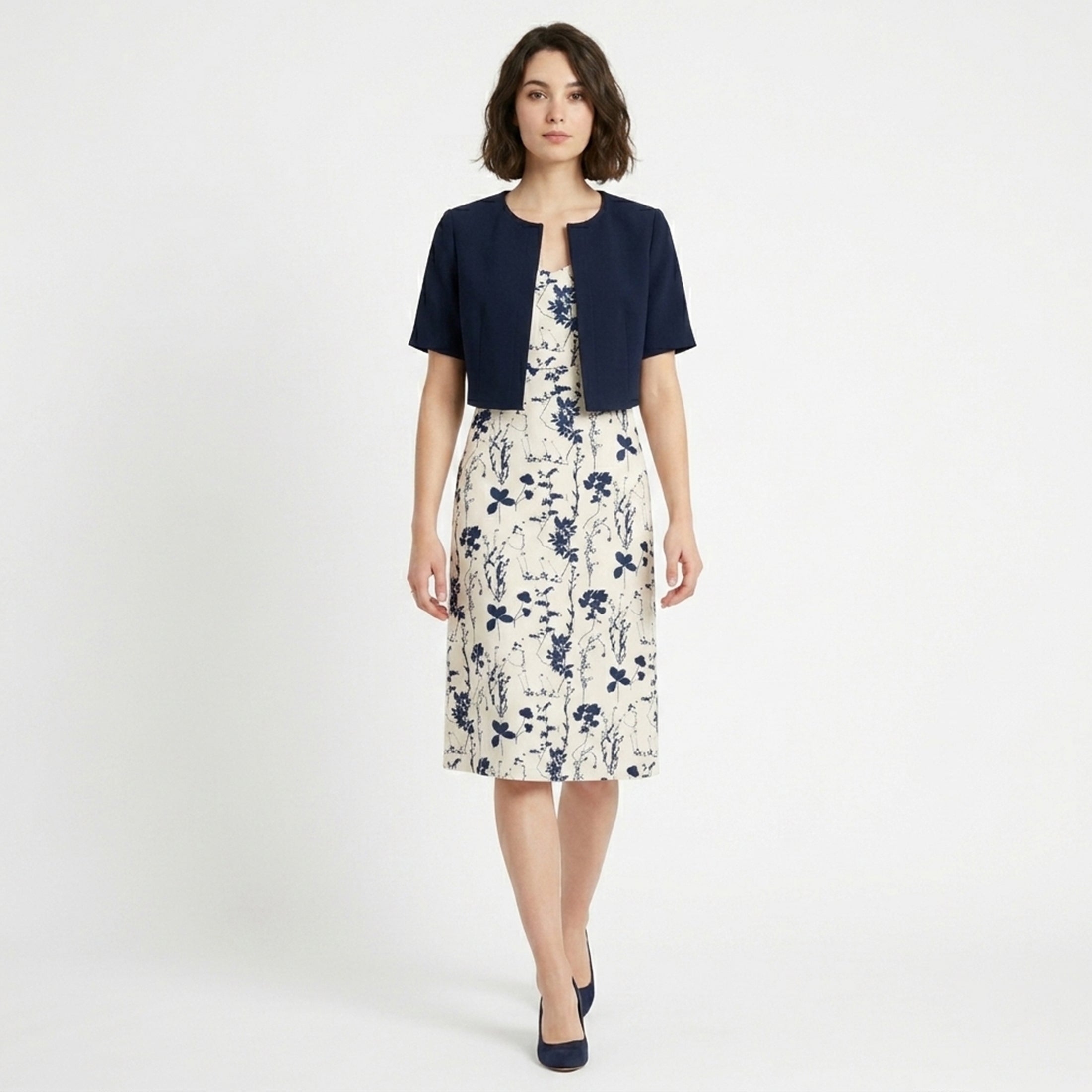 Veloire | Ensemble de Robe Deux Pièces pour Femmes Top Court à Fleurs