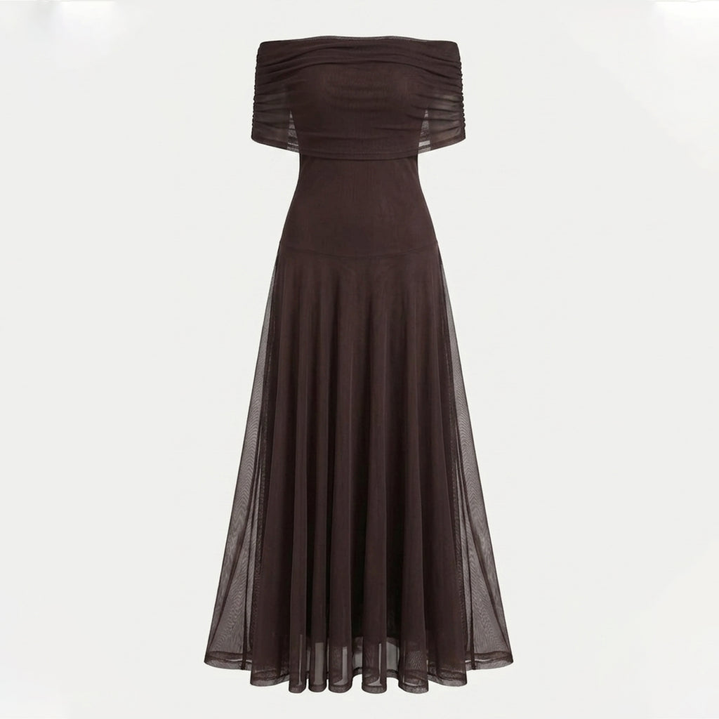 Veloire | Women's Off Shoulder Sheer Maxi Dress