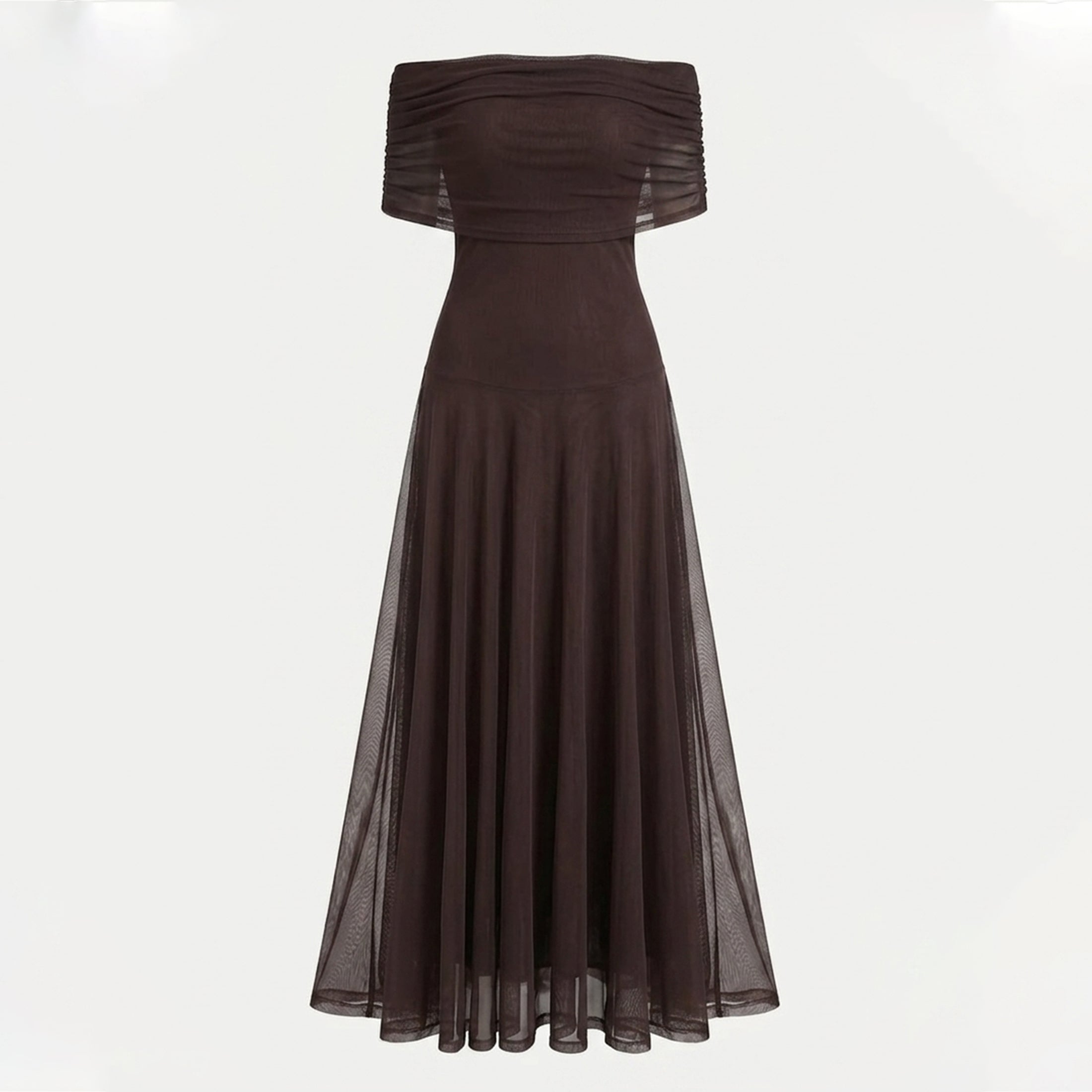 Veloire | Women's Off Shoulder Sheer Maxi Dress