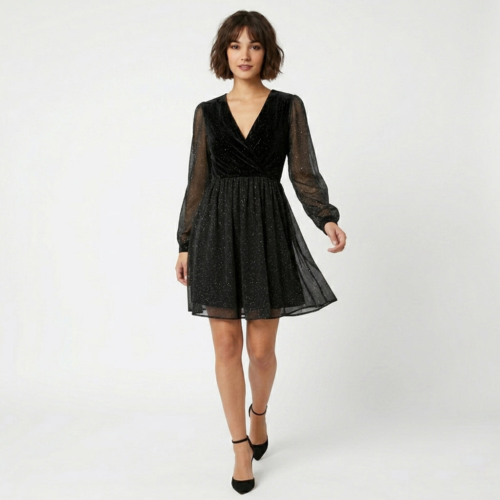 Veloire | Women's Sparkling Glamour Mesh Dress