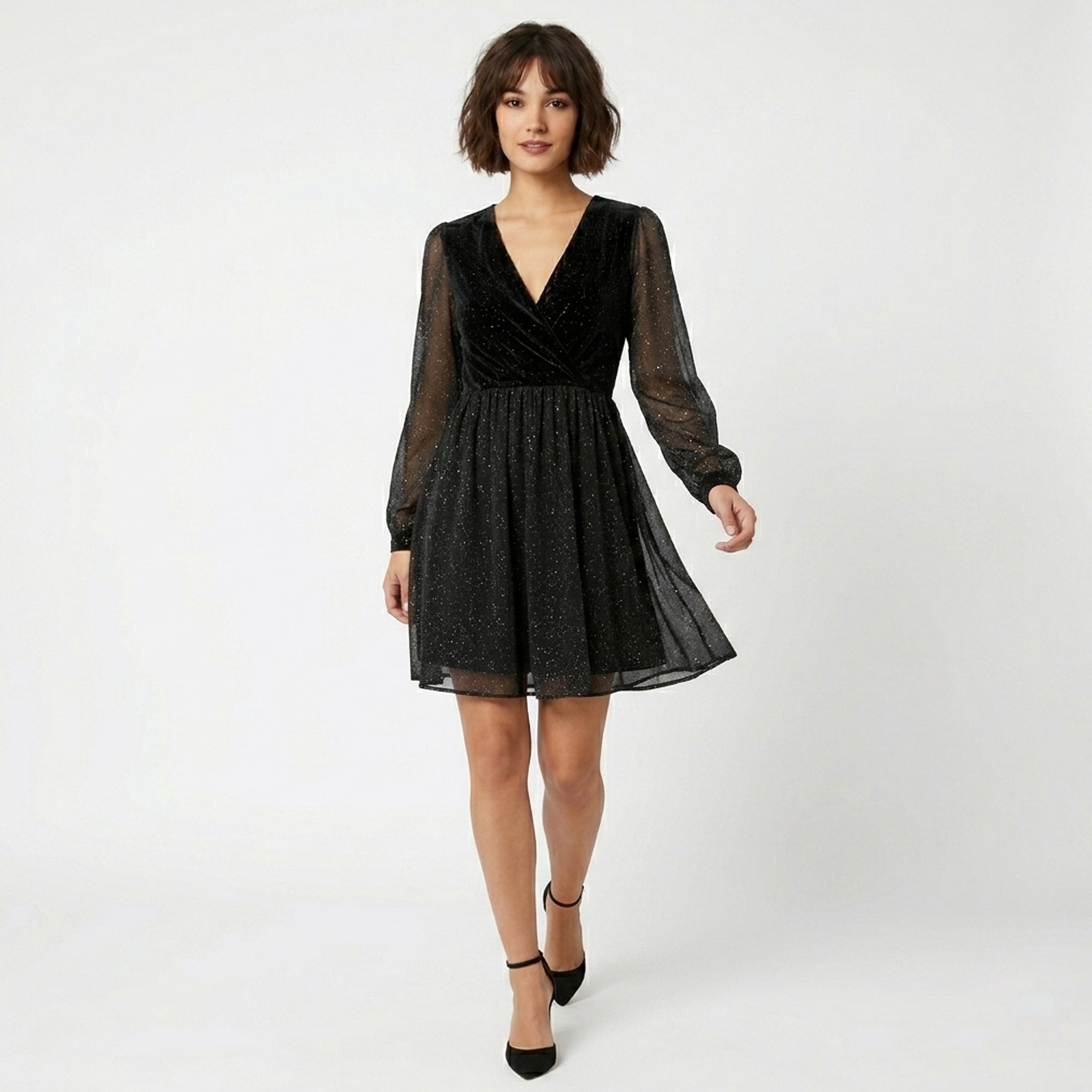 Veloire | Women's Sparkling Glamour Mesh Dress