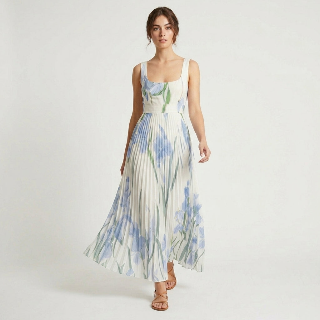 Veloire | Robe longue sans manches à fleurs pour femmes