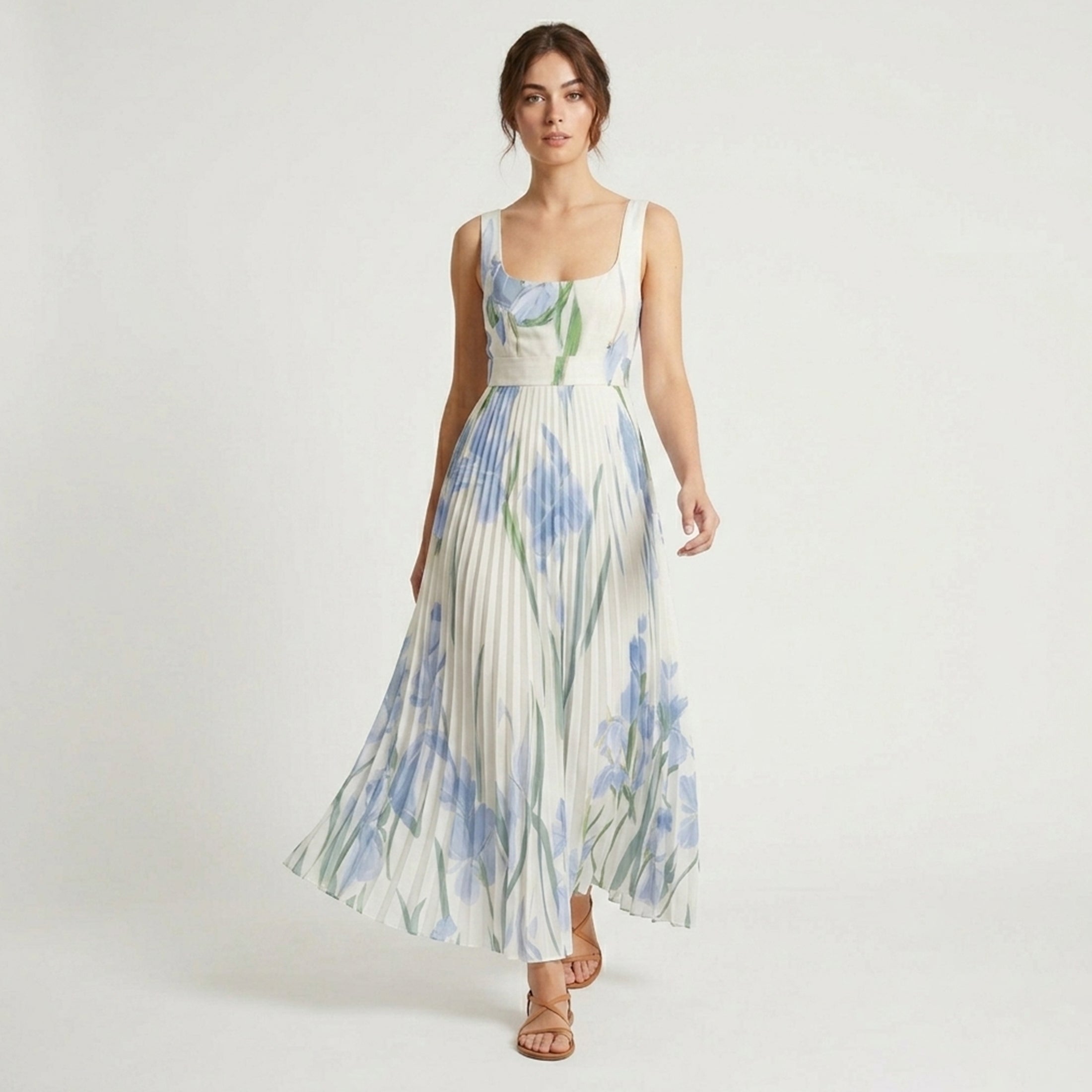 Veloire | Robe longue sans manches à fleurs pour femmes