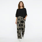 Black Printed Two Piece Trousers Set Women Summer