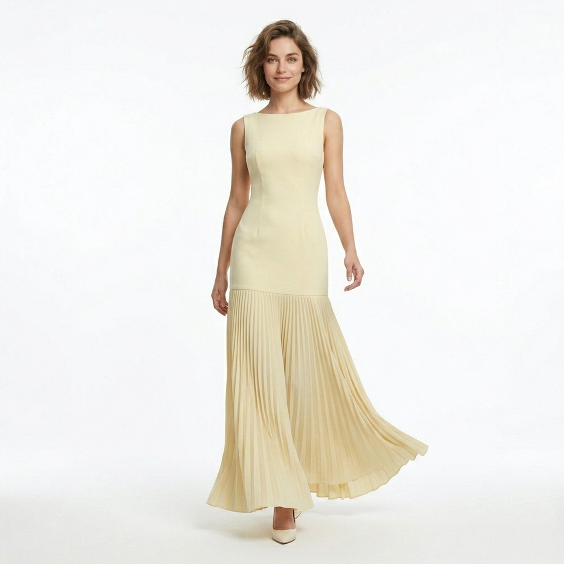 Robe d'été sans manches ajustée et élégante pour femmes