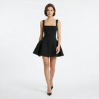 Elegant Square Neck A-Line Mini Dress Women's