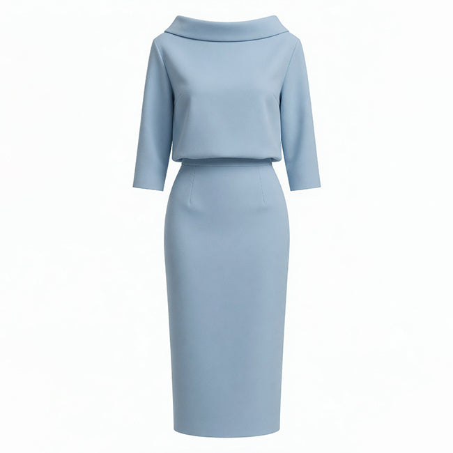 Ensemble de haut à encolure bateau et de jupe midi pour femmes