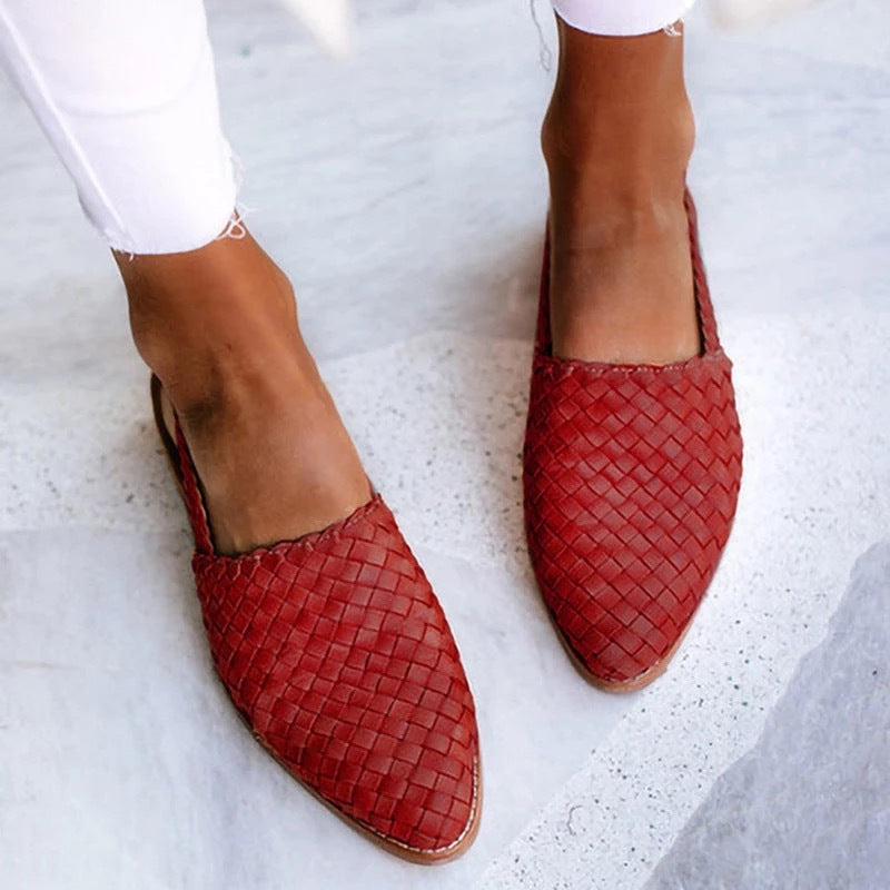 Woven Vegan Leather Ballet Flats for Summer Days
