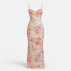 Spaghetti Strap Floral Maxi Dress for Summer Events